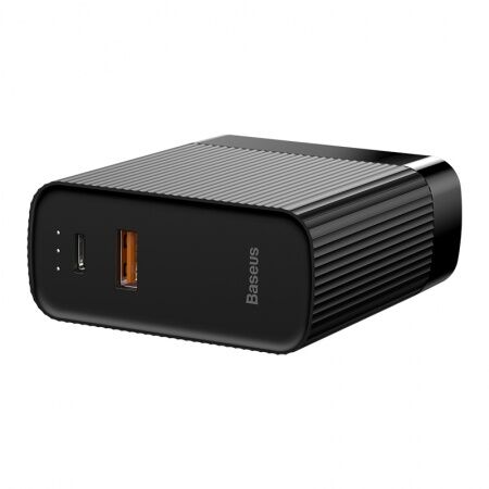 Зарядное устройство BASEUS Powerbank 2 in 1 USBUSB-C, 2.4A, 15W, черный, с аккумулятором 5000mAh - 5