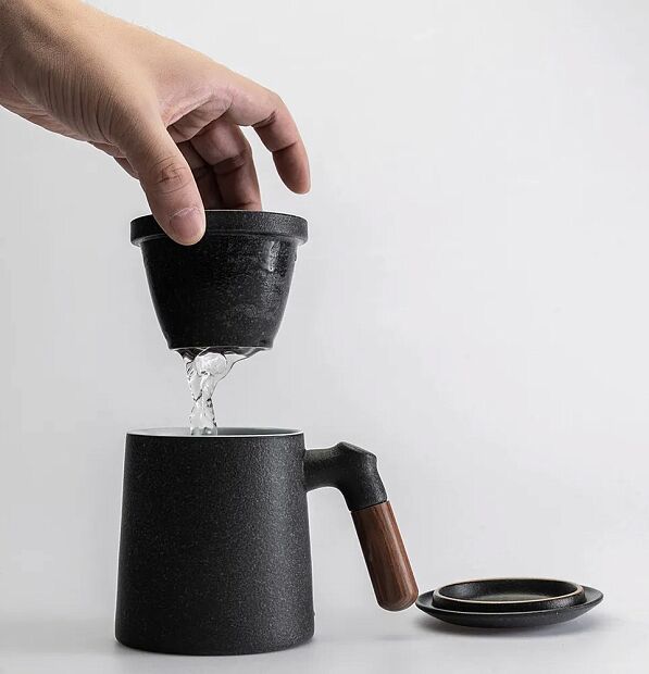 Деревянная керамическая чашка для чая Quange MKT401 - 5