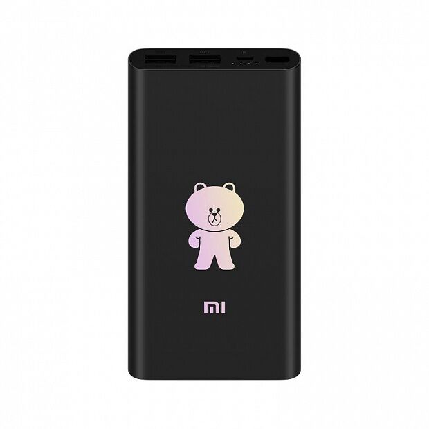 Внешний аккумулятор Xiaomi Mi Power Bank 2i 10000 mAh 2 USB Brown & Friends Limited Edition (Black) - 1