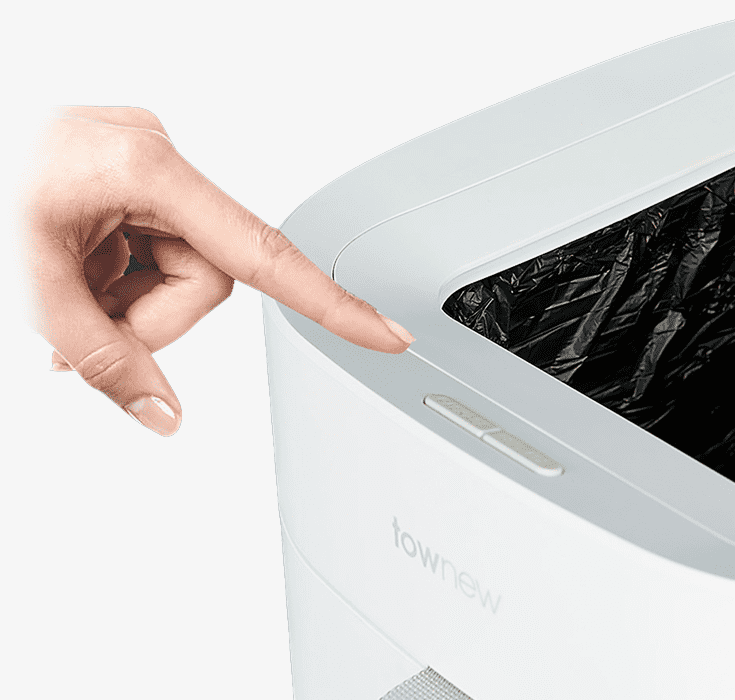 Кнопки управления на корпусе умного мусорного ведра Xiaomi Townew T Air Lite 