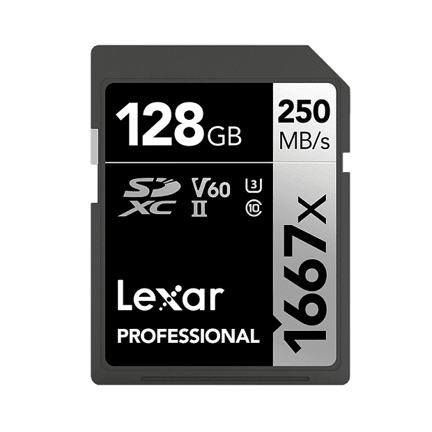 Карта памяти Lexar High Speed SD Memory Card 1667X 128GB (Black/Черный) 