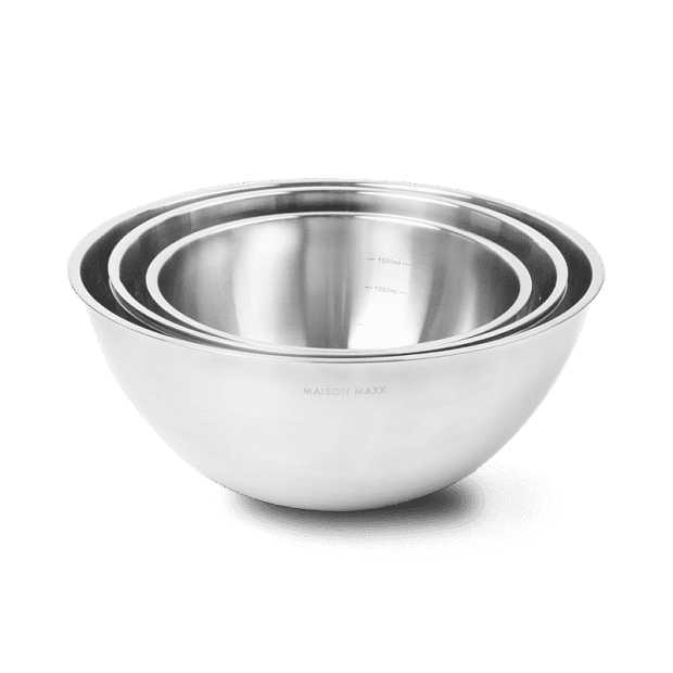 Набор мисок (4 шт.) Maison Maxx Stainless Steel Cooking Basin (Silver/Серебристый) : характеристики и инструкции - 2