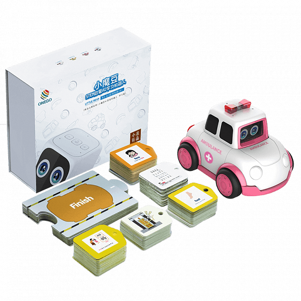 Детский игровой набор (машина и карточки) Onego Magic Bean Robot Police Car Set (Pink/Розовый : характеристики и инструкции 