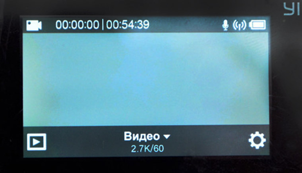 Меню камеры Xiaomi Yi 4K Plus Action Camera Основное меню экшн-камеры Xiaomi Yi 4K +