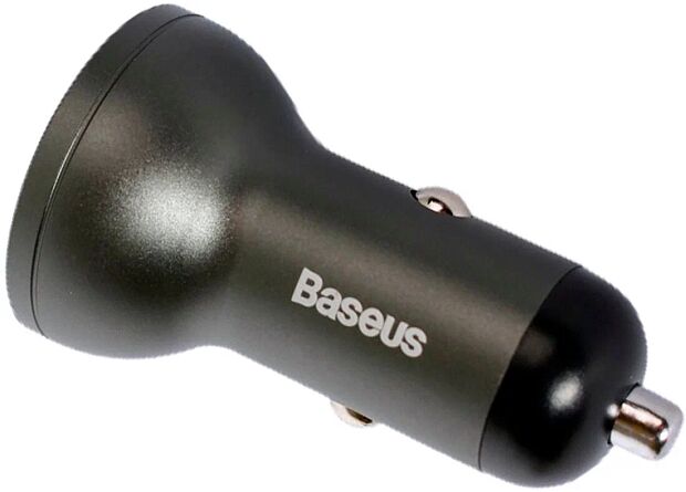 Автомобильная зарядка Baseus Digital Display Dual USB 4.8A Car Charger 24W (Gray) - 3